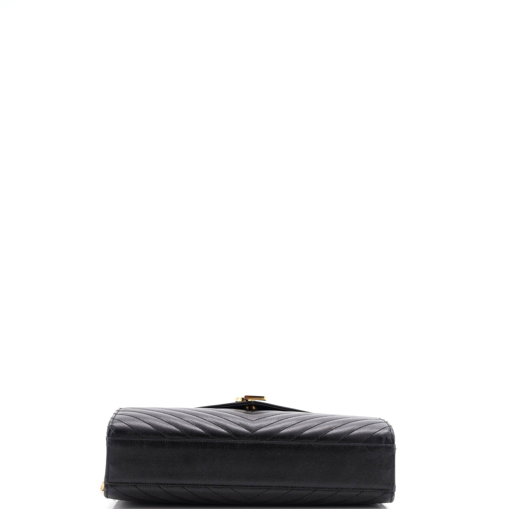 Classic Monogram Envelope Satchel Matelasse Chevron Leather Large