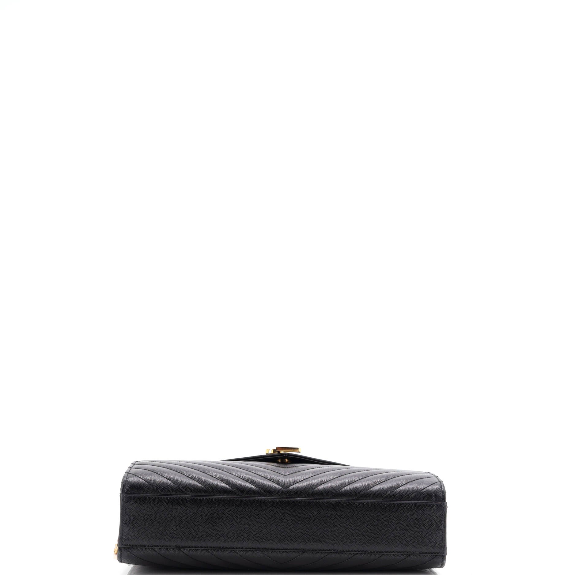 Classic Monogram Envelope Satchel Matelasse Chevron Leather Large