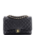 Classic Double Flap Bag Quilted Caviar Maxi