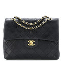 Vintage Square Classic Double Flap Bag Quilted Leather Medium