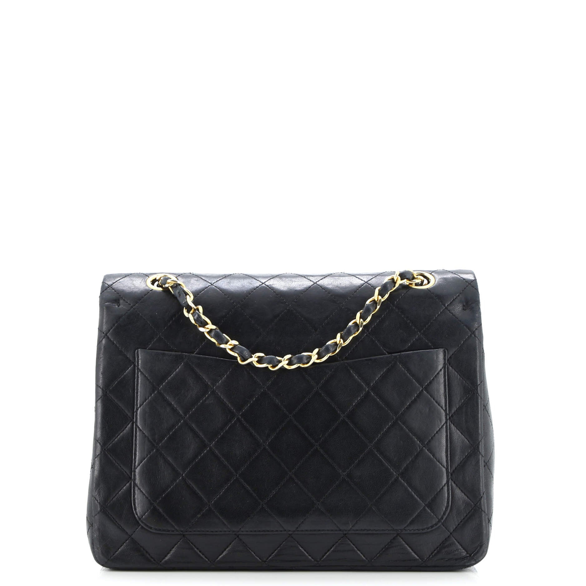Vintage Square Classic Double Flap Bag Quilted Leather Medium