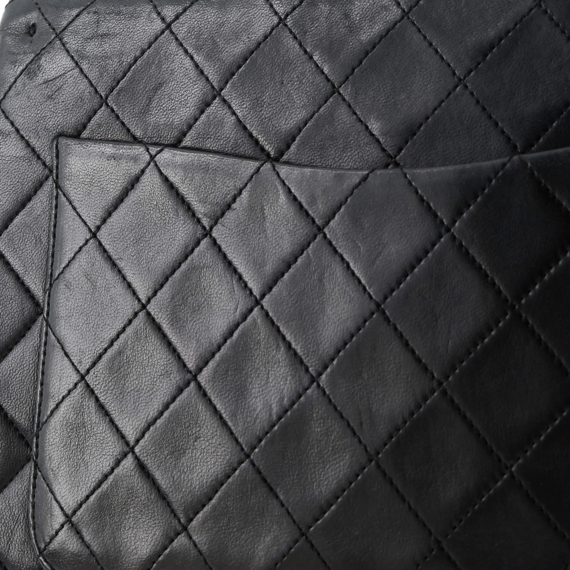Vintage Square Classic Double Flap Bag Quilted Leather Medium