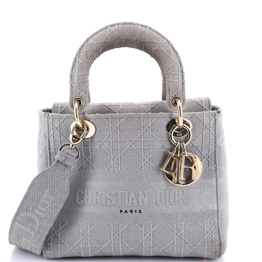 Lady D-Lite Bag Cannage Embroidered Canvas Medium