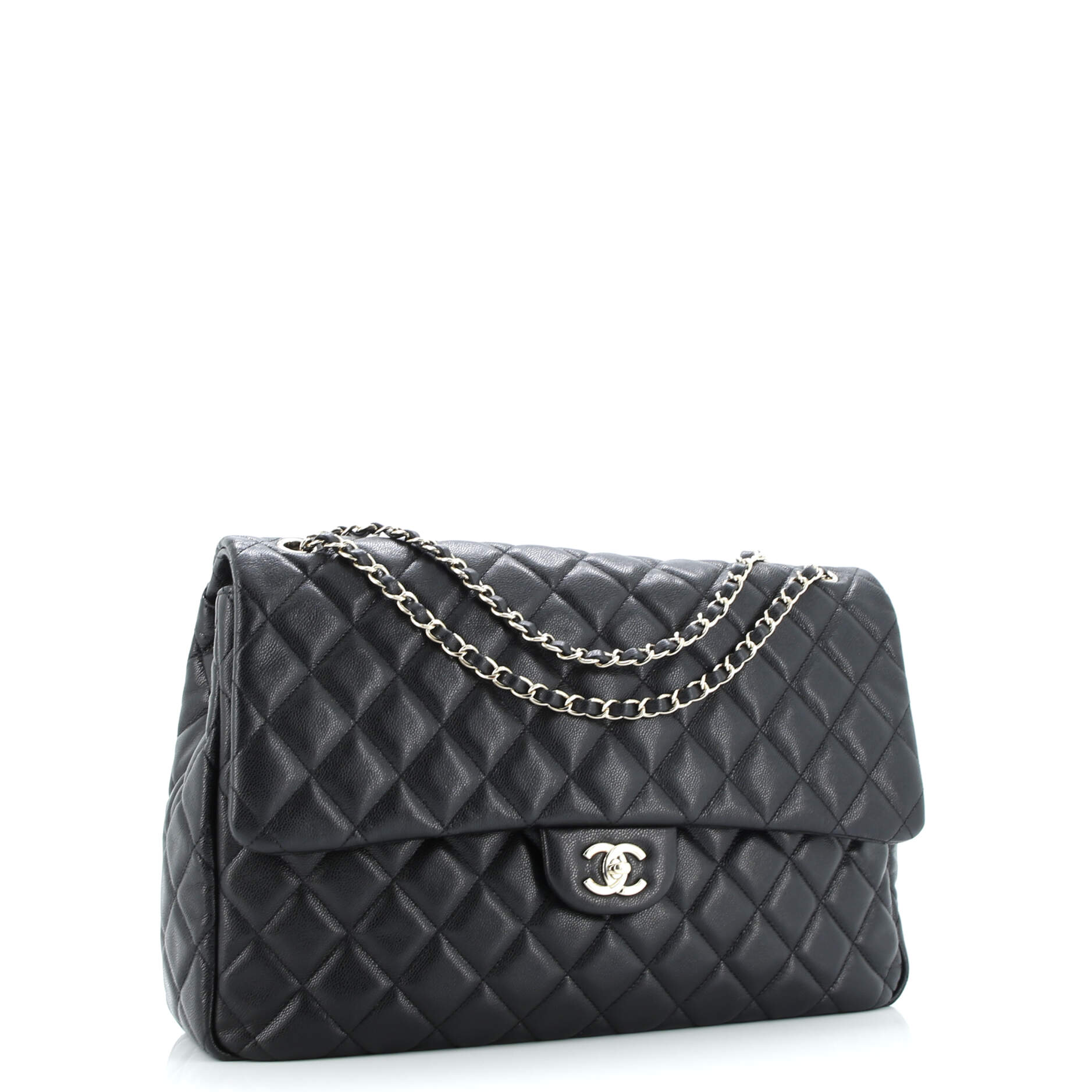 XXL Travel Flap Bag Quilted Caviar Small