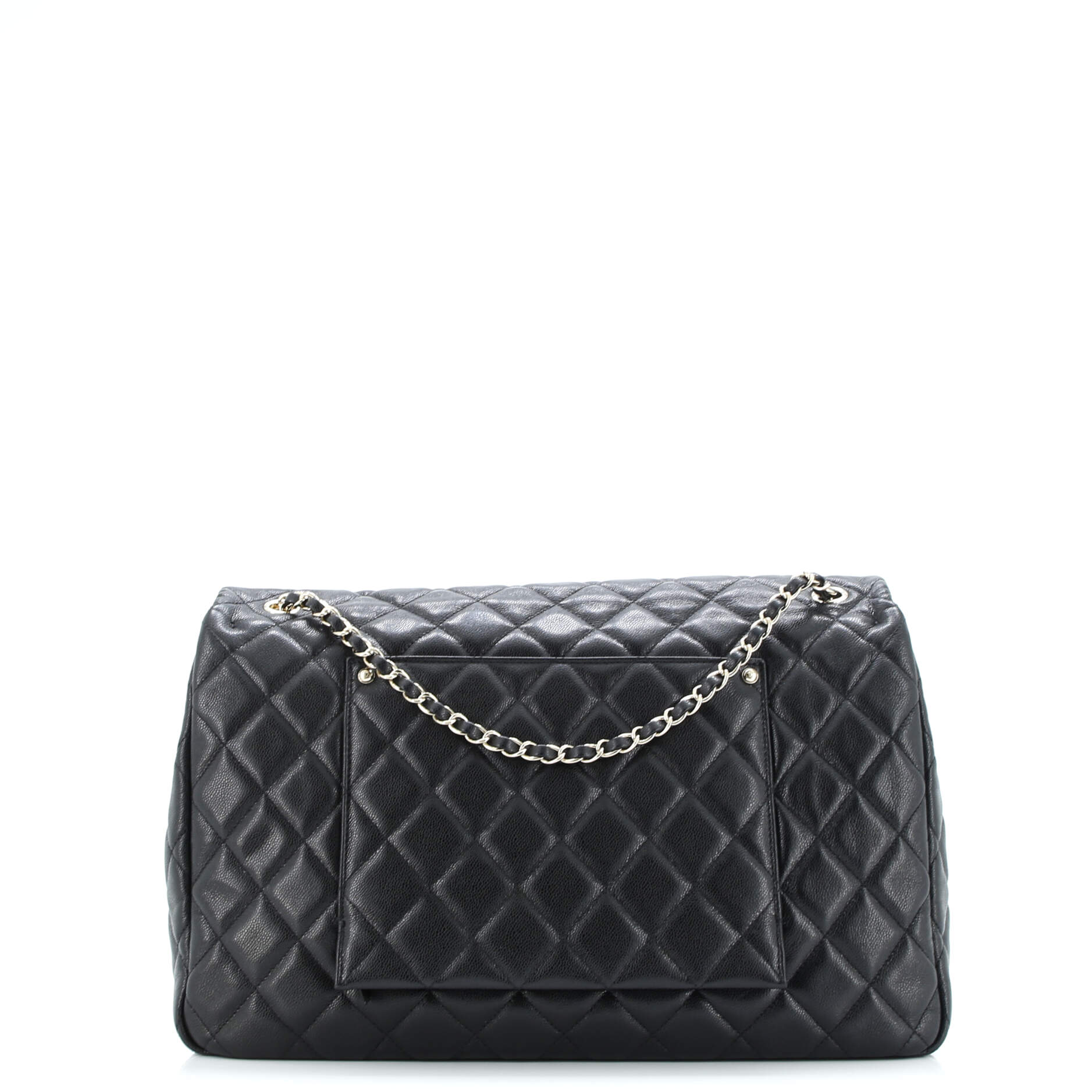 XXL Travel Flap Bag Quilted Caviar Small