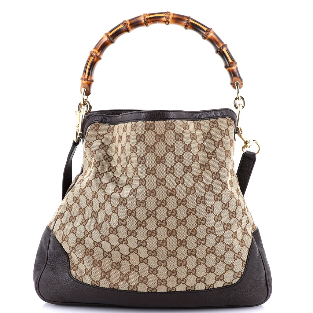 Diana Bamboo Shoulder Bag GG Canvas Medium