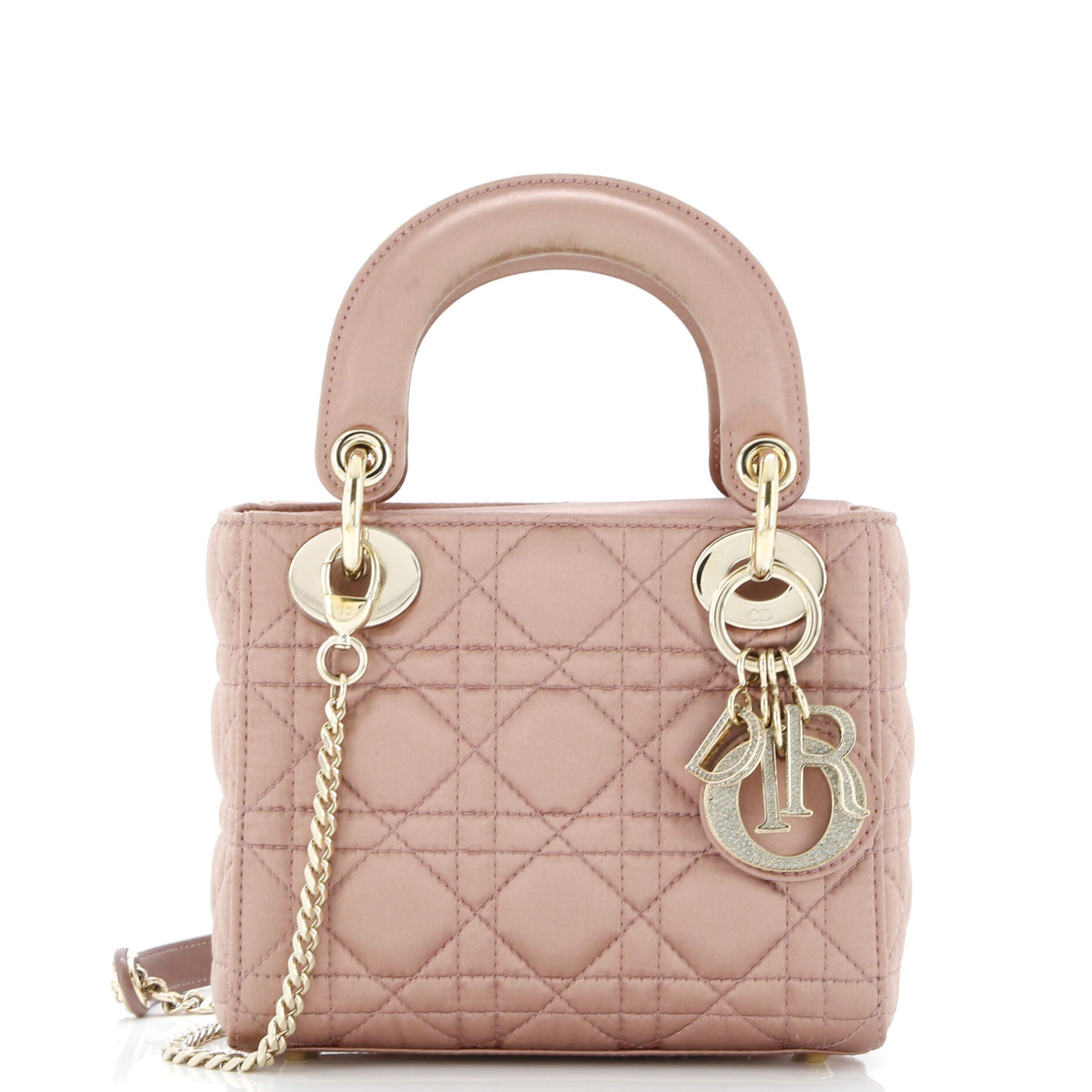Lady Dior Chain Bag Cannage Quilt Iridescent Leather Mini