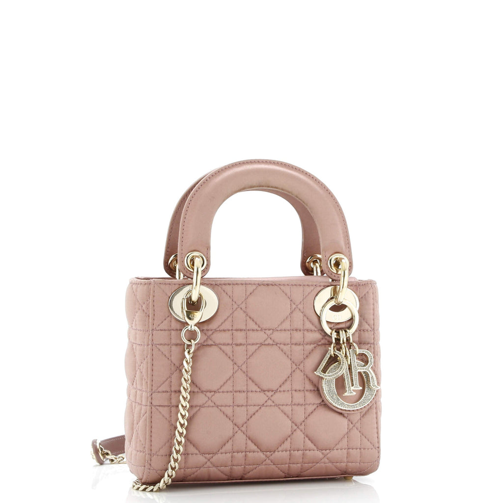 Lady Dior Chain Bag Cannage Quilt Iridescent Leather Mini