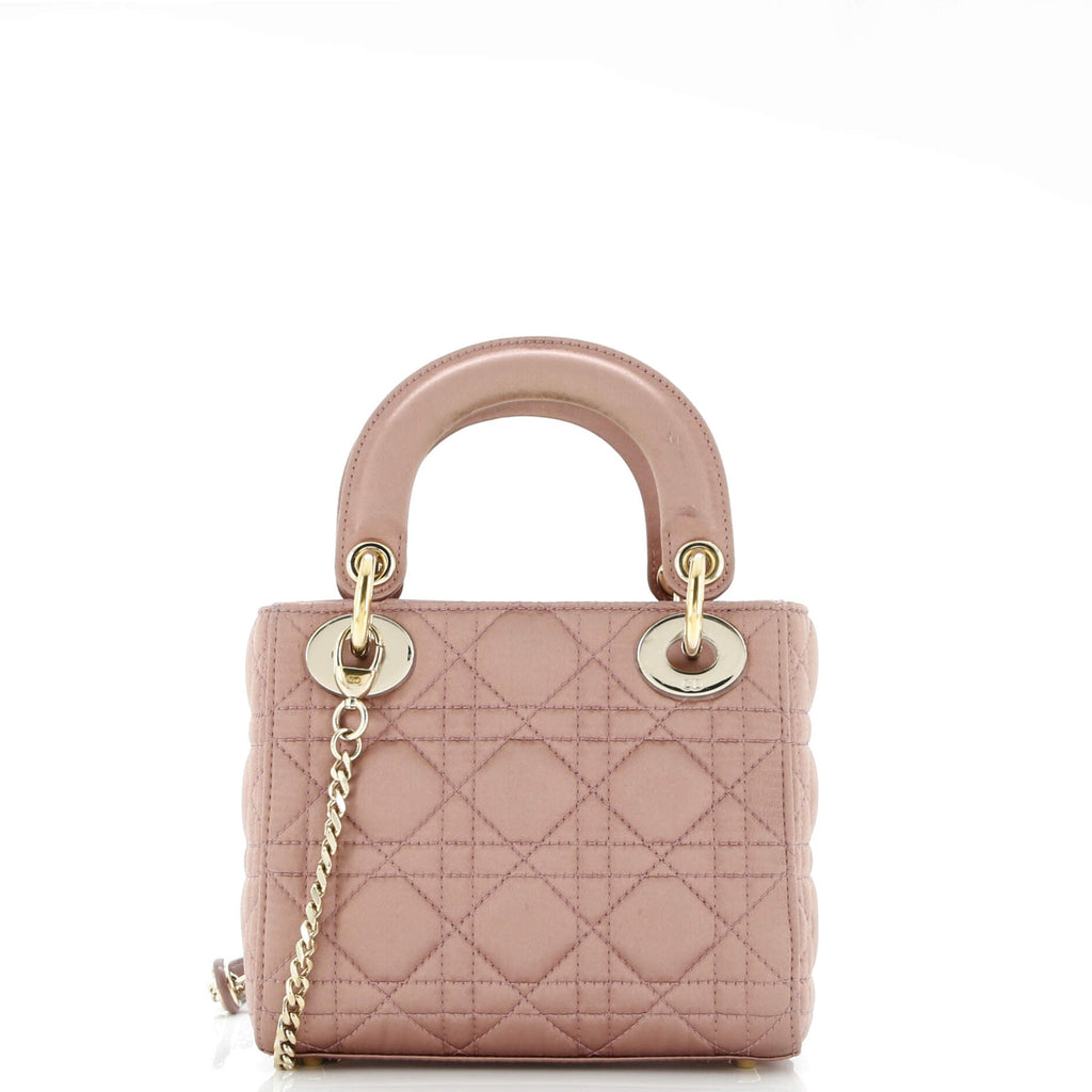 Lady Dior Chain Bag Cannage Quilt Iridescent Leather Mini