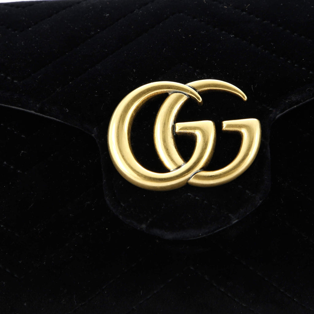 GG Marmont Chain Wallet Matelasse Velvet Mini