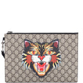 Zipped Pouch Angry Cat GG Coated Canvas Large
