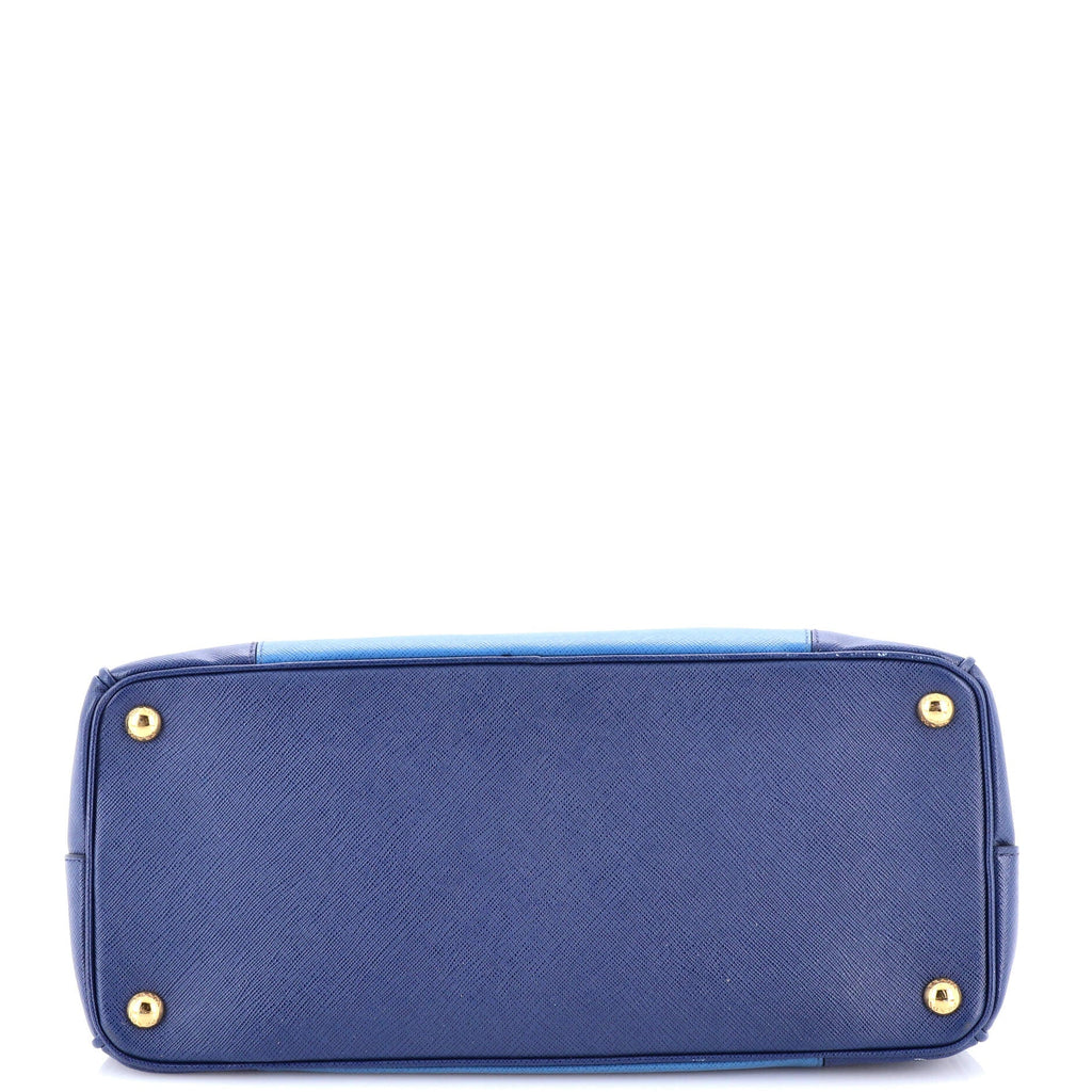 Bicolor Double Zip Lux Tote Saffiano Leather Medium