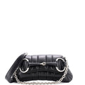 Horsebit Chain Shoulder Bag Vertical Quilted Leather Small