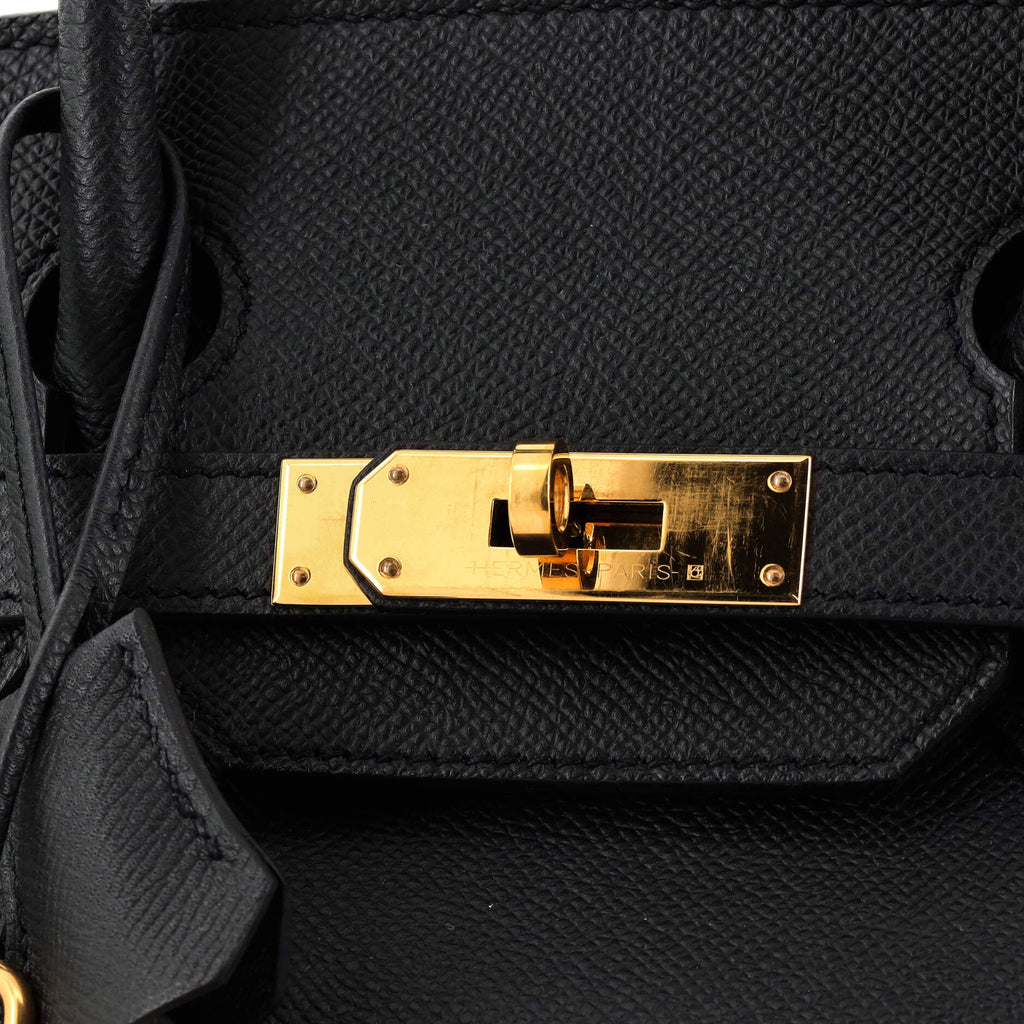 Birkin Handbag Noir Epsom with Gold Hardware 30