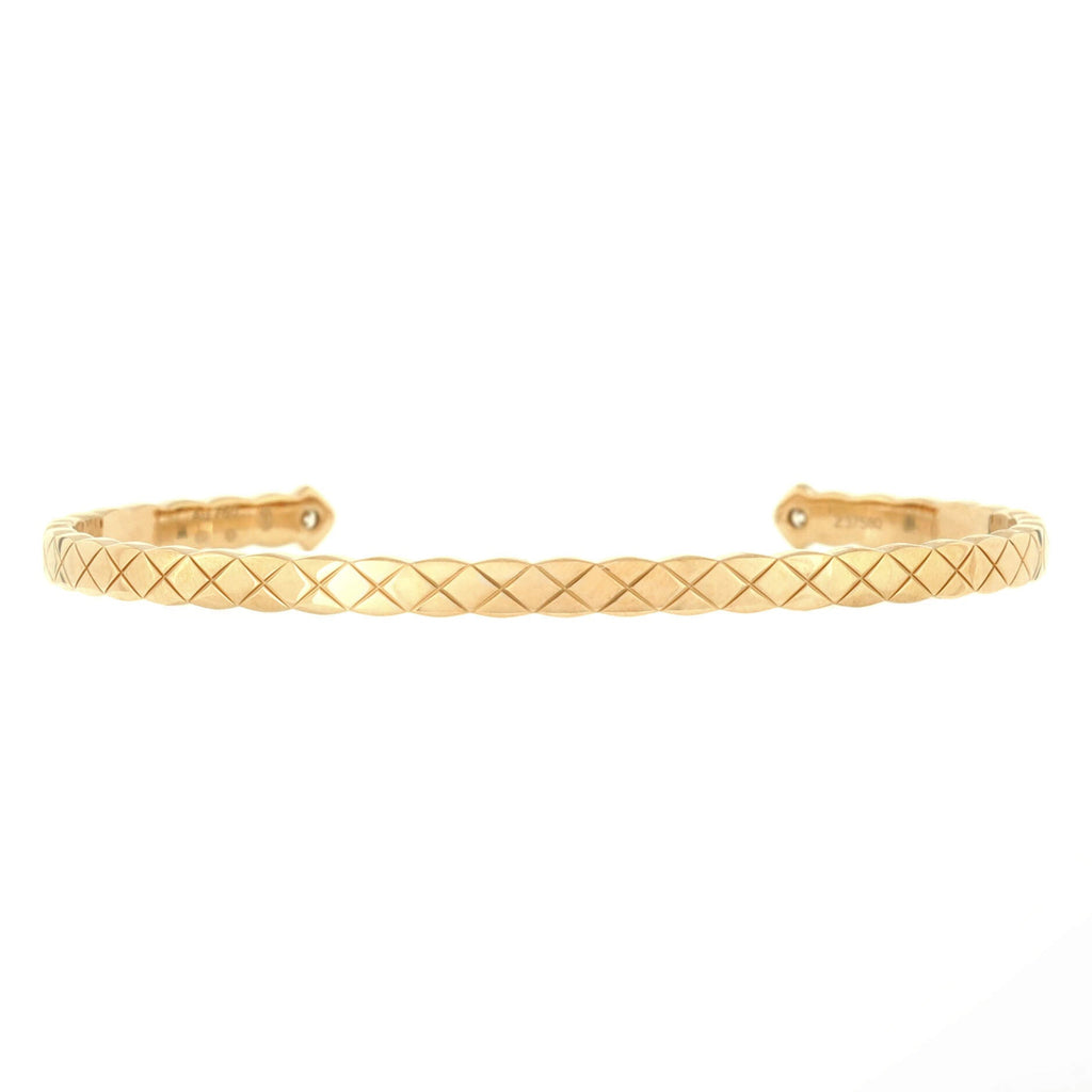 Coco Crush Cuff Bracelet 18K Beige Gold with Diamonds
