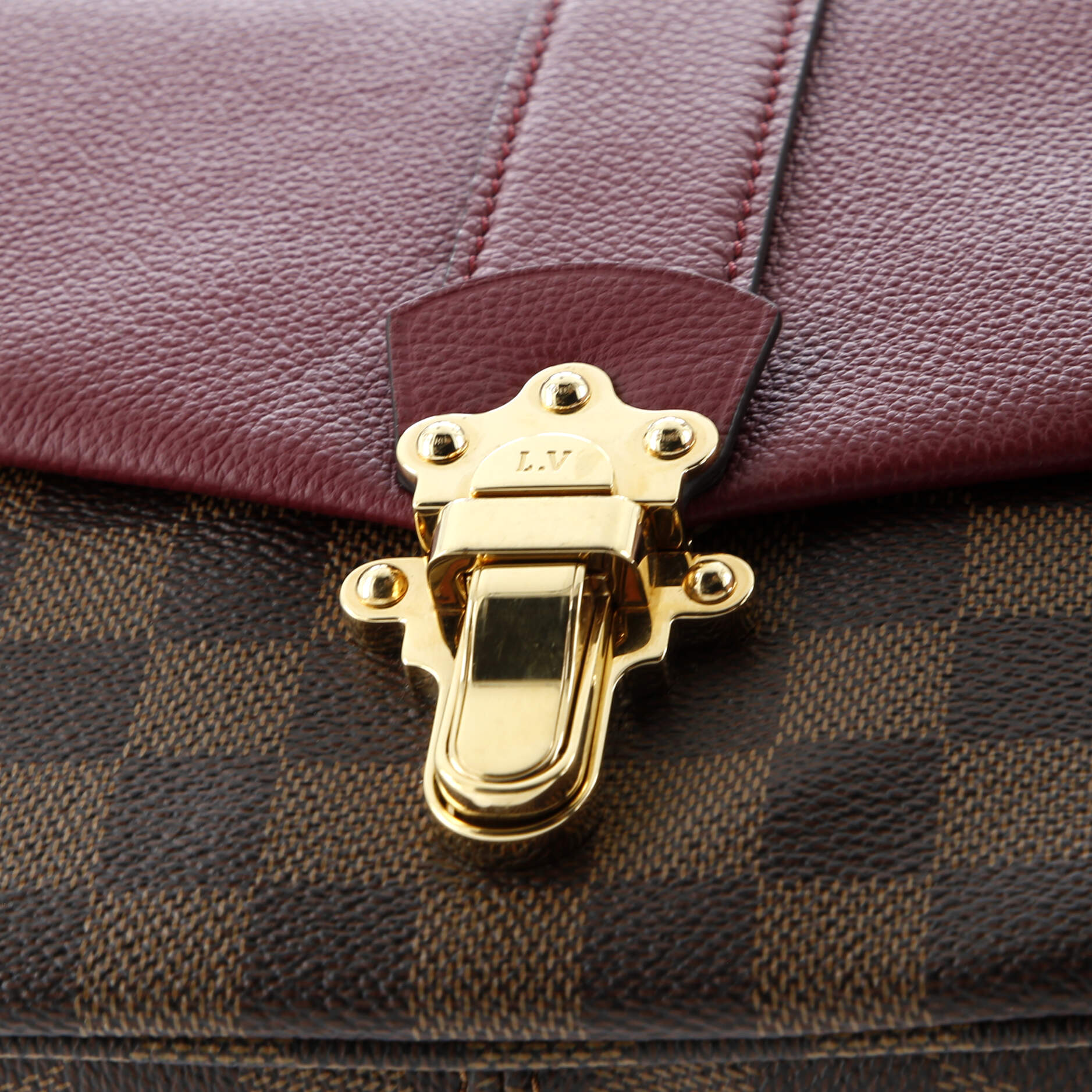 Clapton Handbag Damier and Leather PM