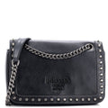 Chain Flap Bag Studded Glazed Calfskin Medium