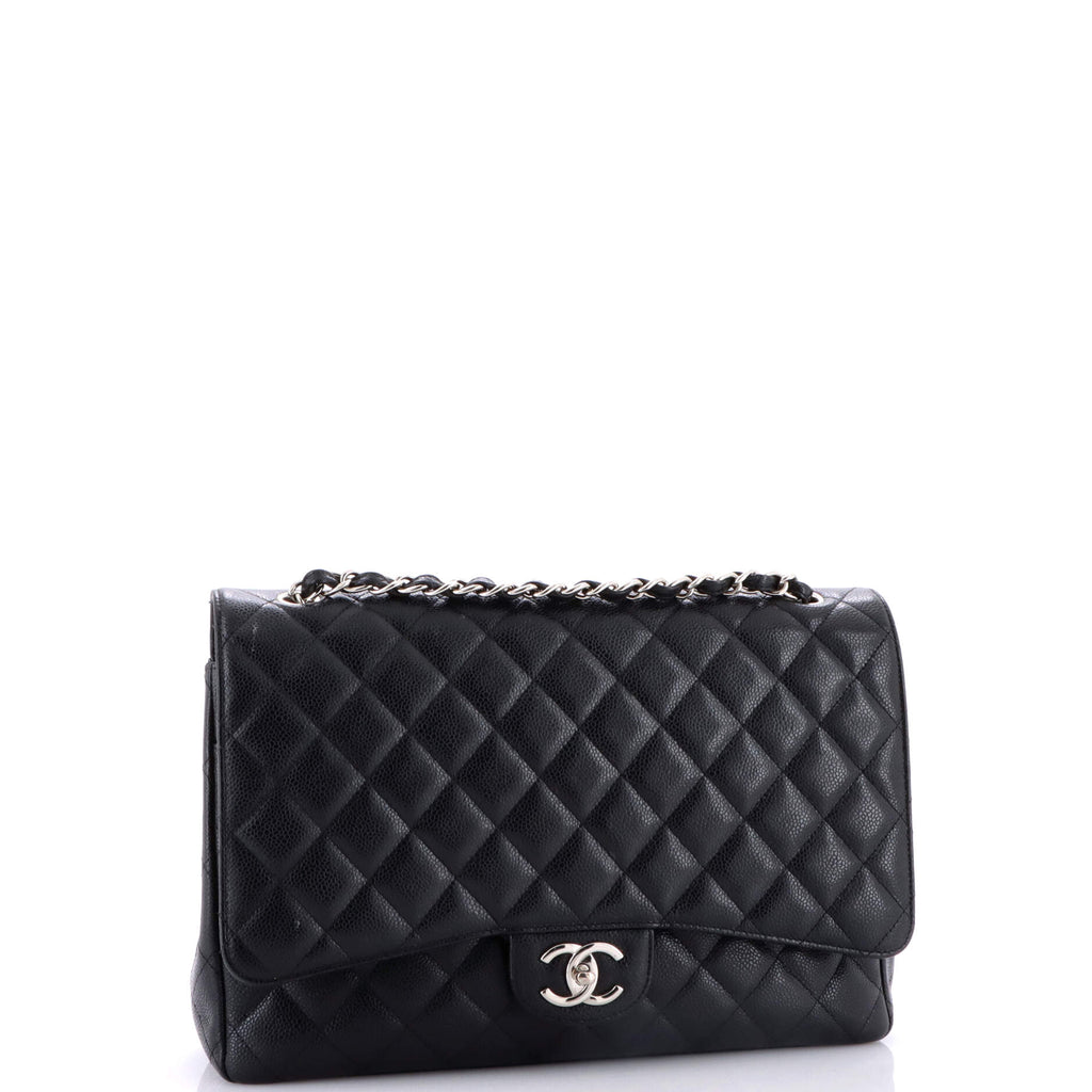 Classic Double Flap Bag Quilted Caviar Maxi