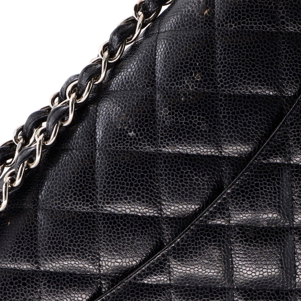 Classic Double Flap Bag Quilted Caviar Maxi