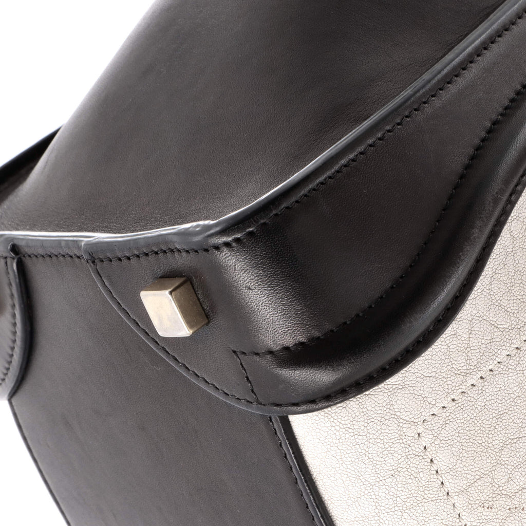 Bicolor Luggage Bag Leather Micro