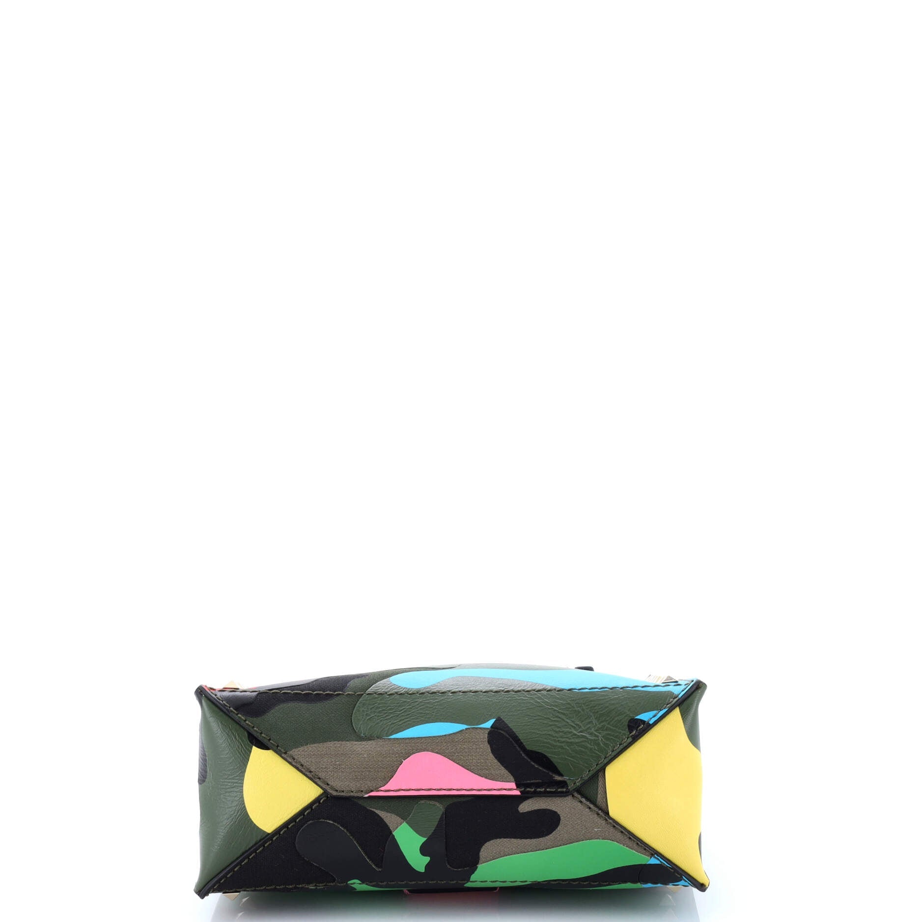 Rockstud Open Tote Camo Leather and Canvas Small