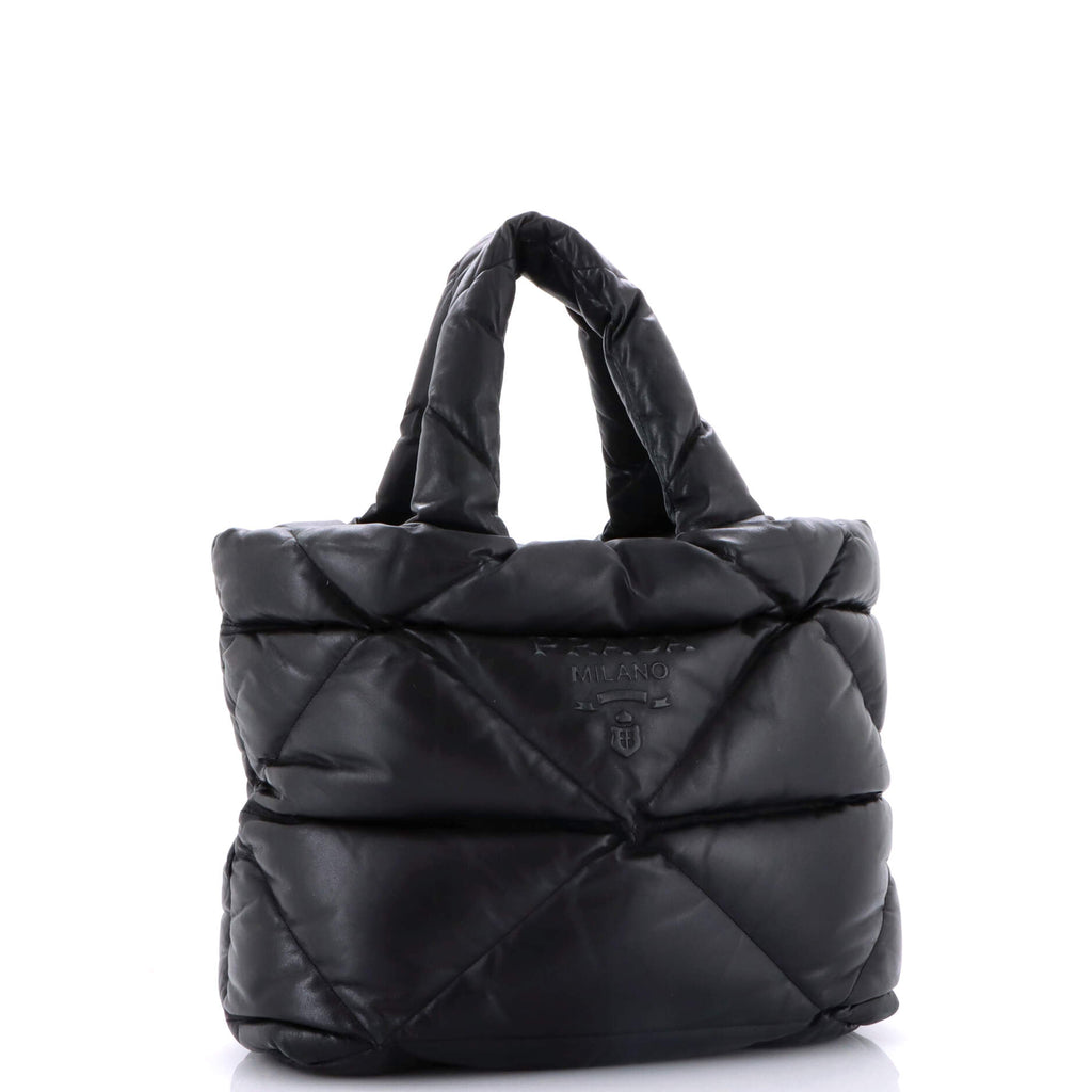Padded Tote Bag Quilted Nappa Leather Large
