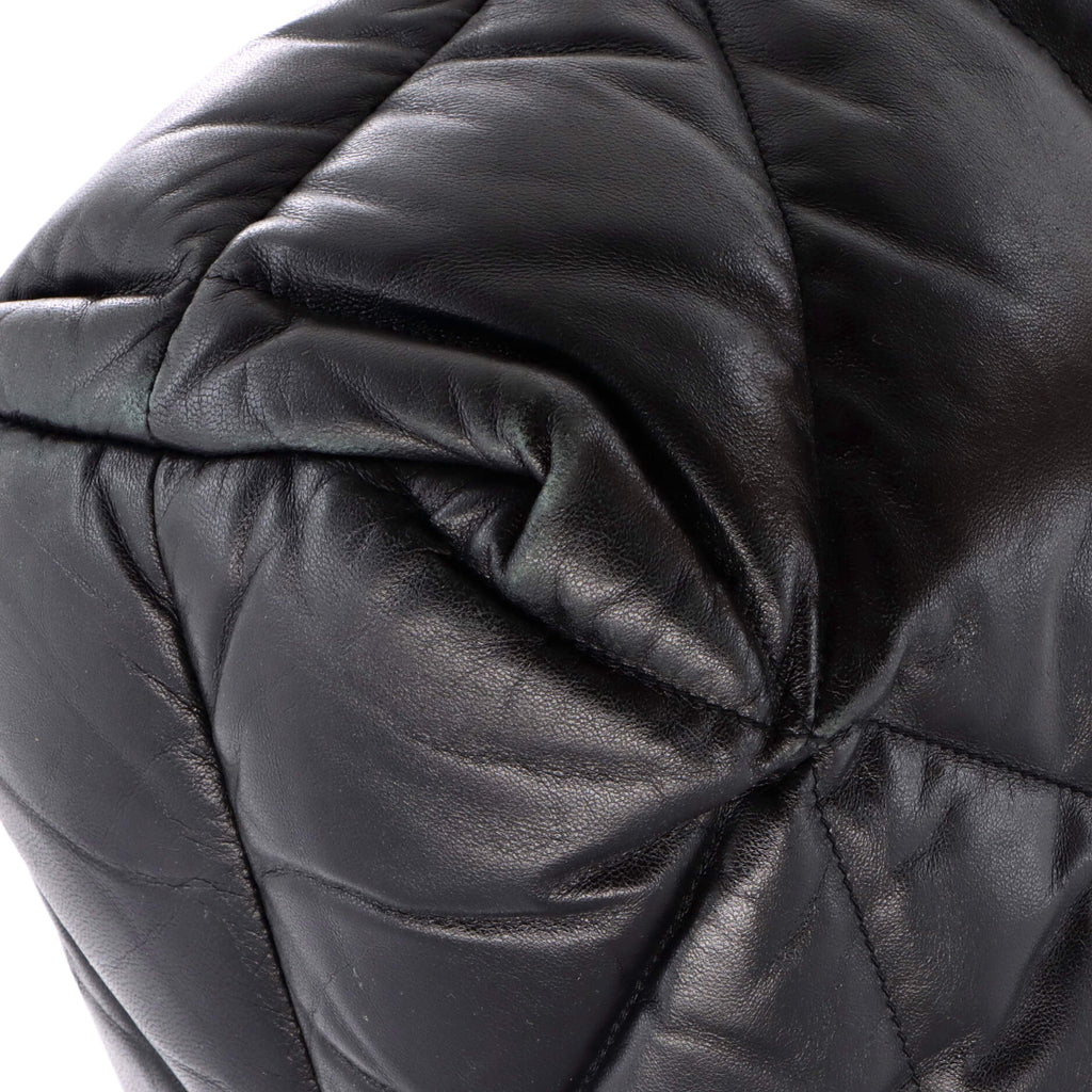 Padded Tote Bag Quilted Nappa Leather Large