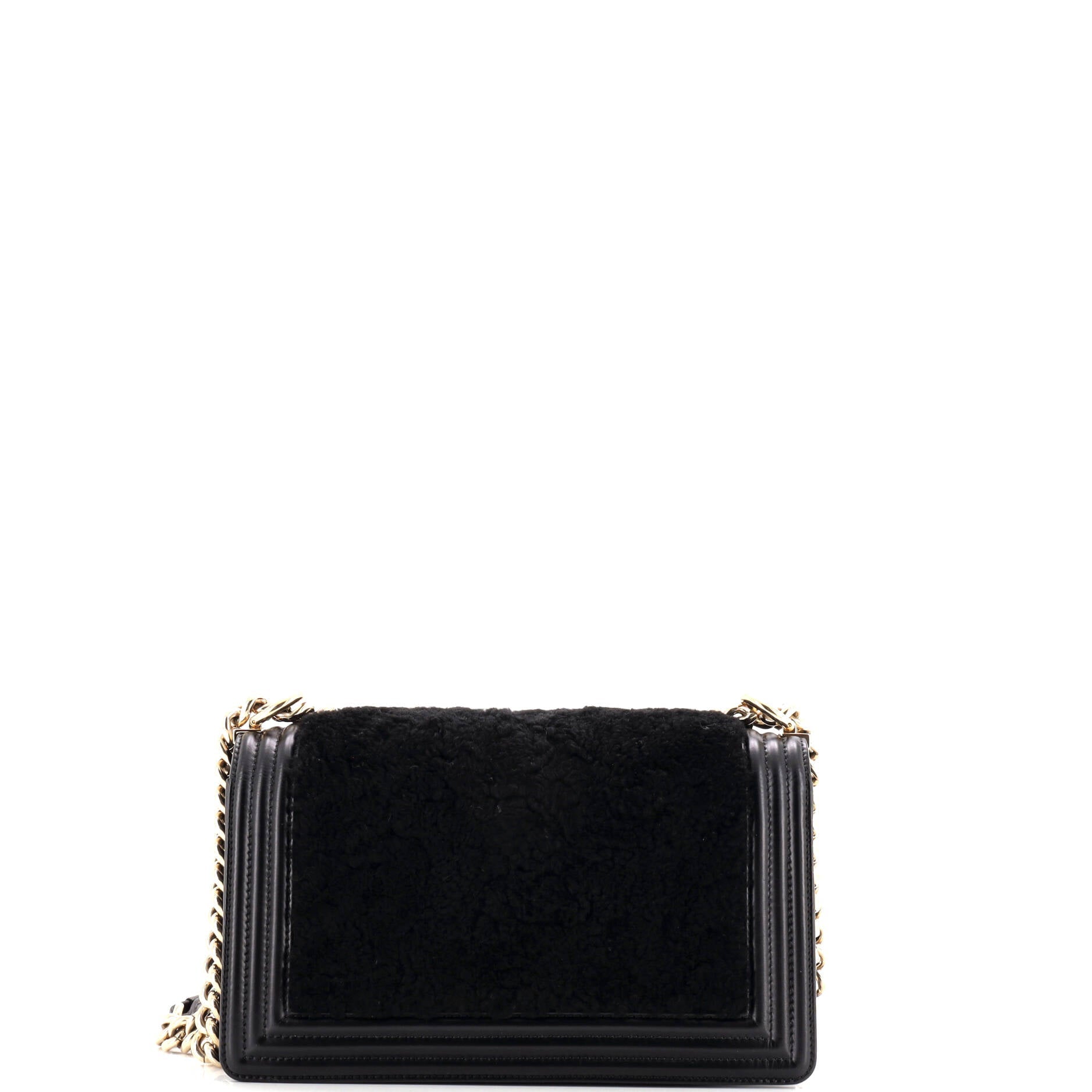 Boy Flap Bag Shearling with Leather Old Medium