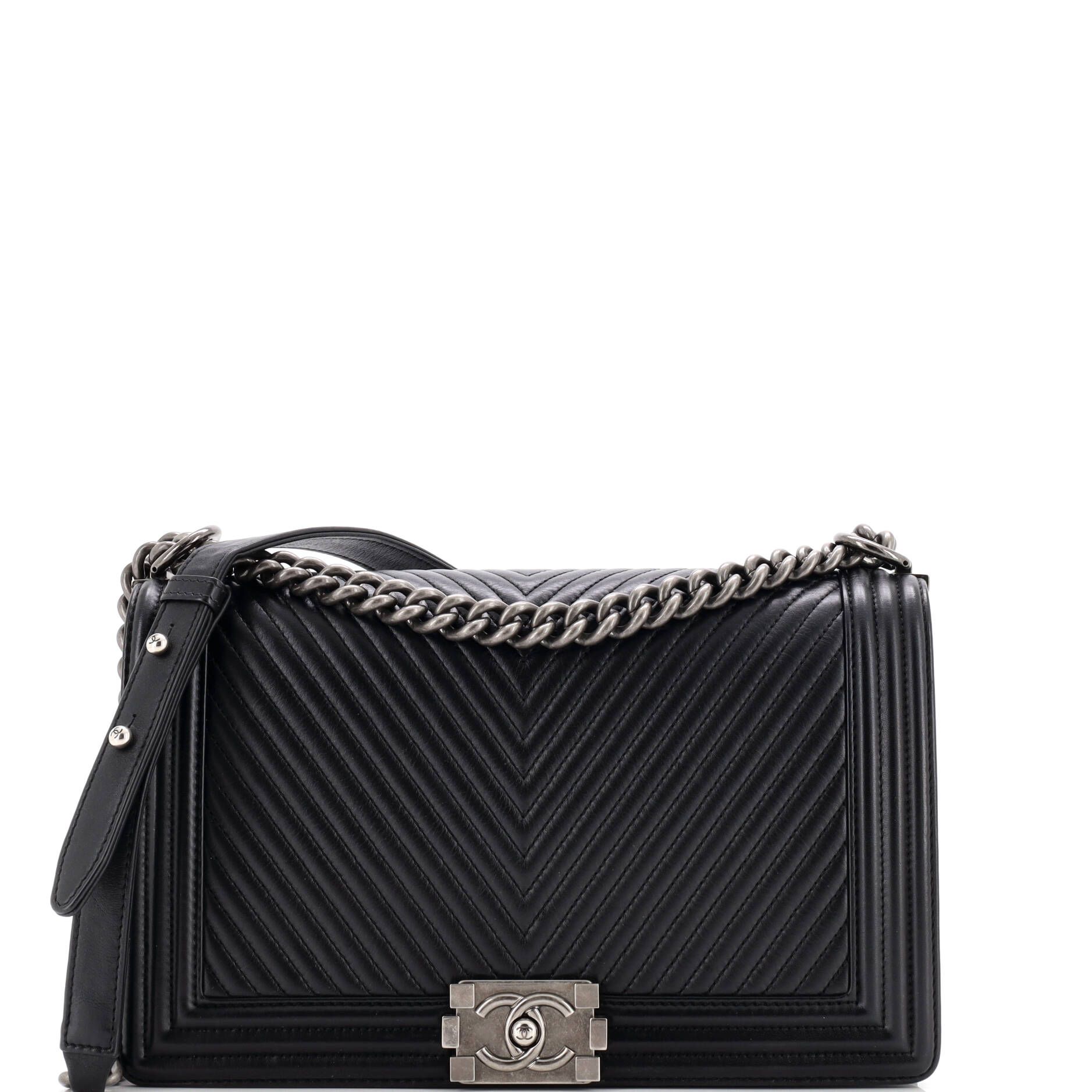Boy Flap Bag Chevron Lambskin New Medium