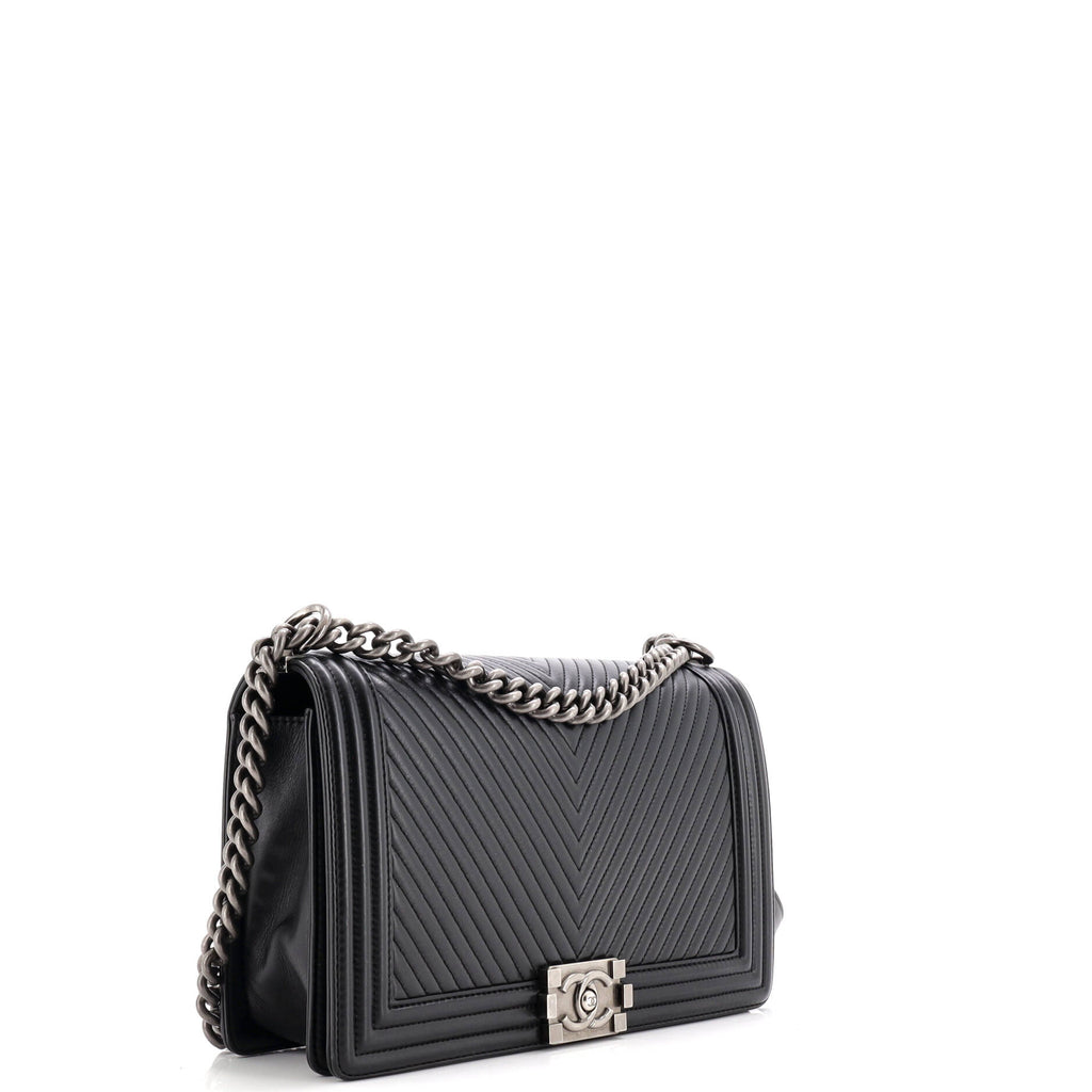 Boy Flap Bag Chevron Lambskin New Medium