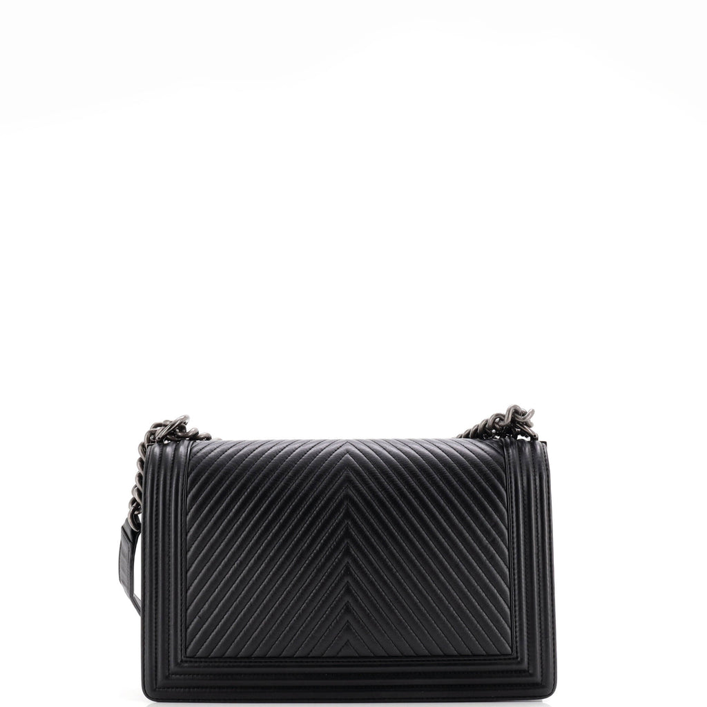 Boy Flap Bag Chevron Lambskin New Medium