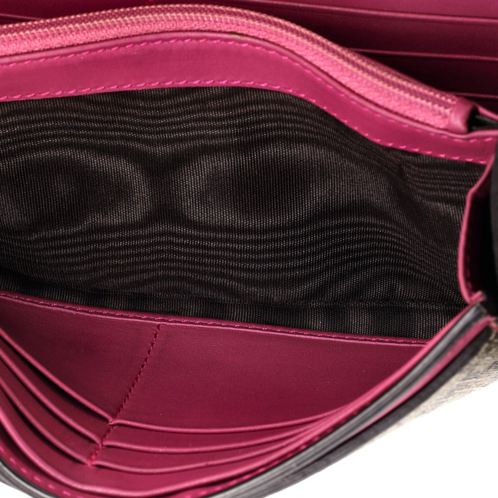 Padlock Continental Chain Wallet GG Coated Canvas and Leather Long