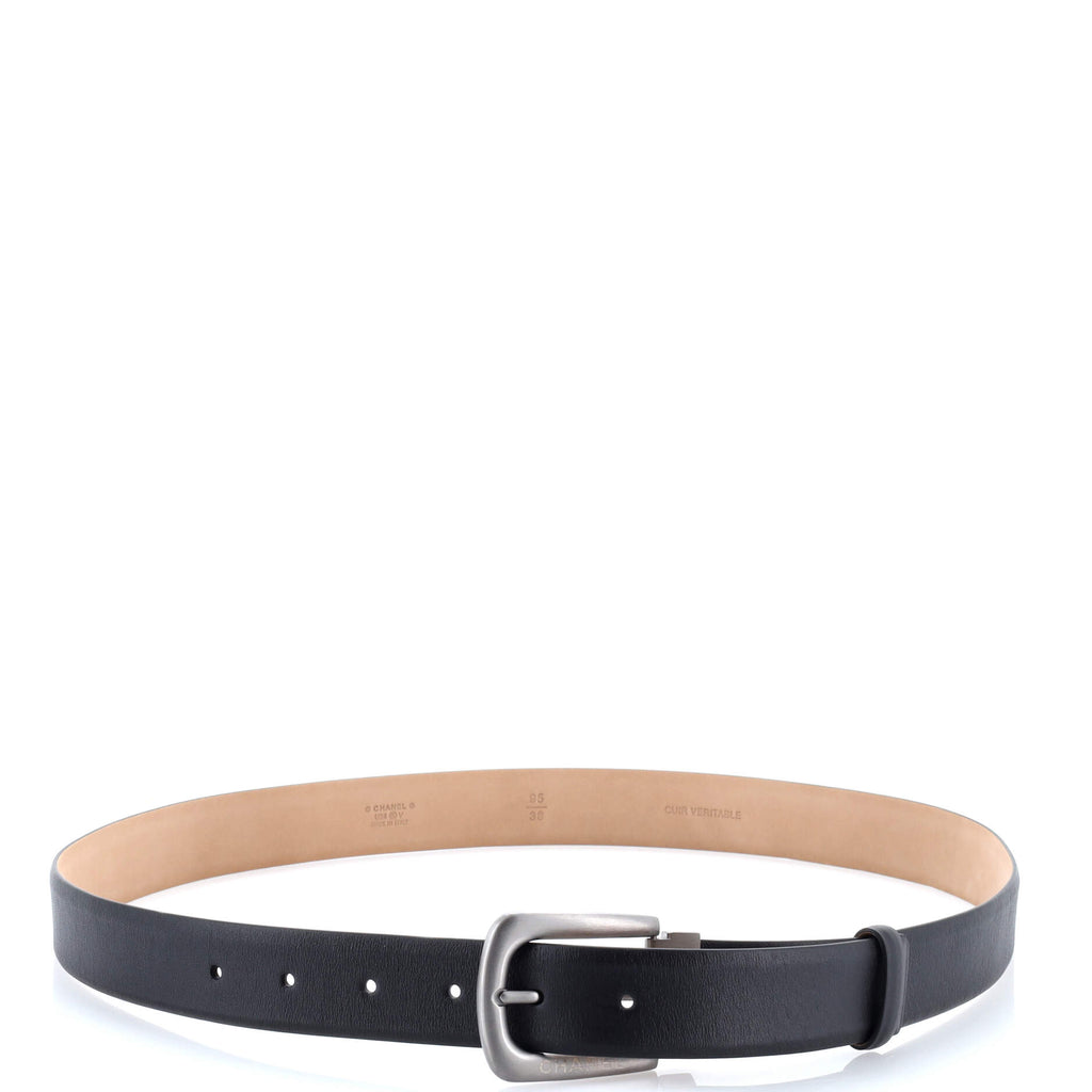 Buckle Belt CC Embossed Leather Thin