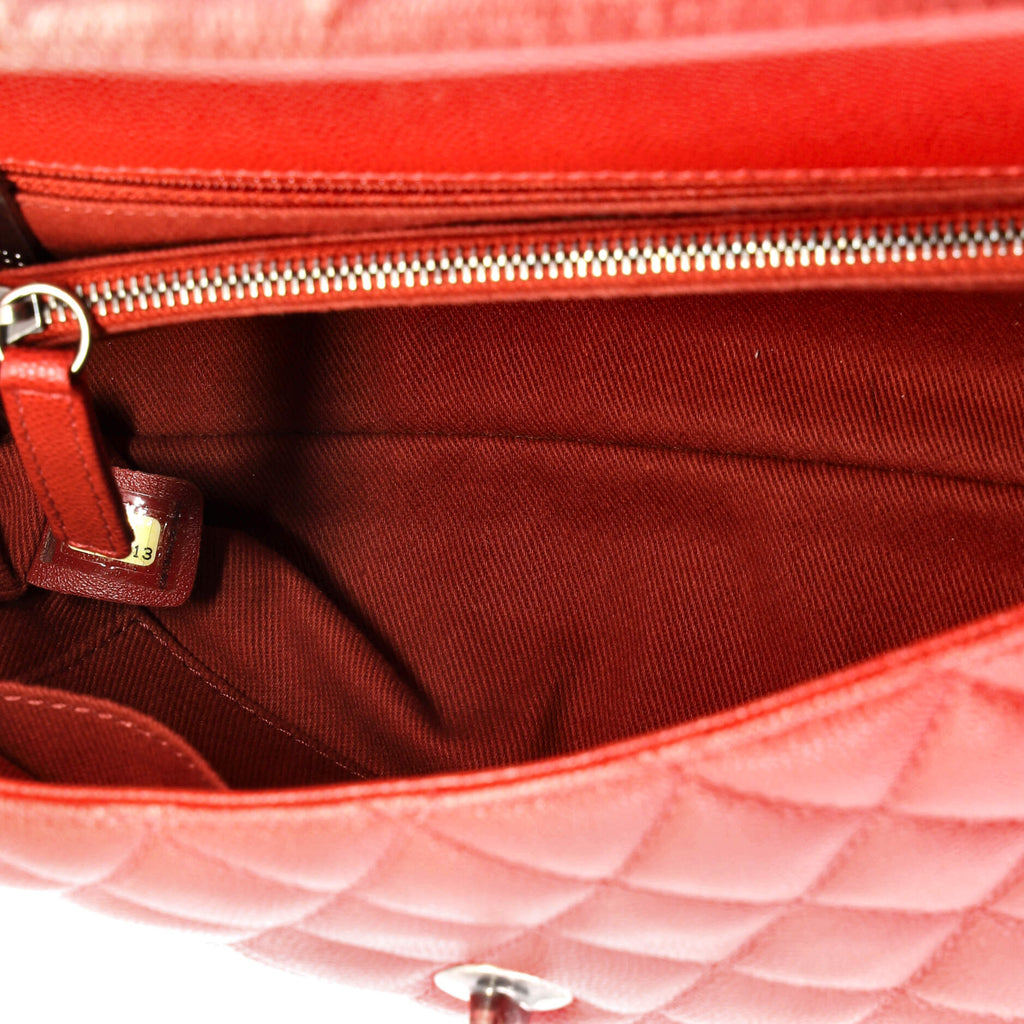 Coco Top Handle Bag Quilted Caviar Small
