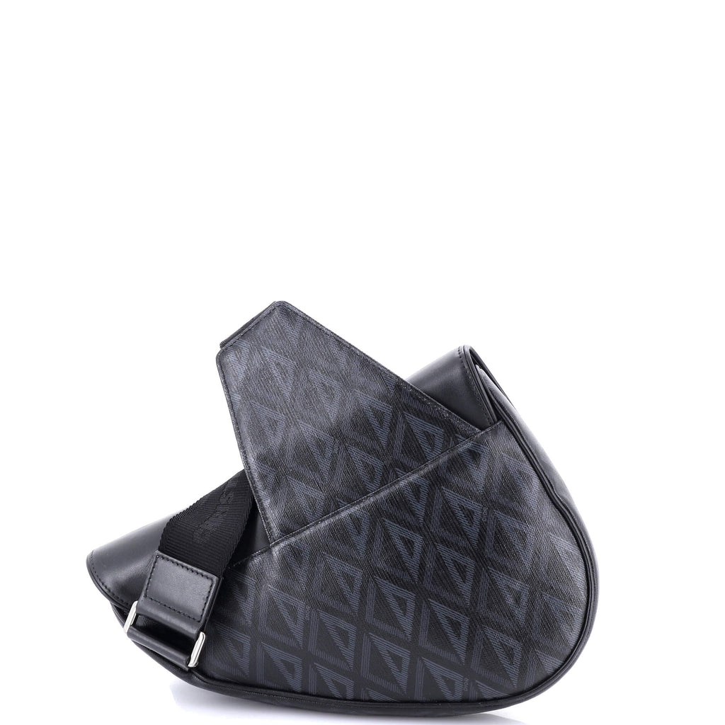Saddle Crossbody Bag CD Diamond Coated Canvas and Leather