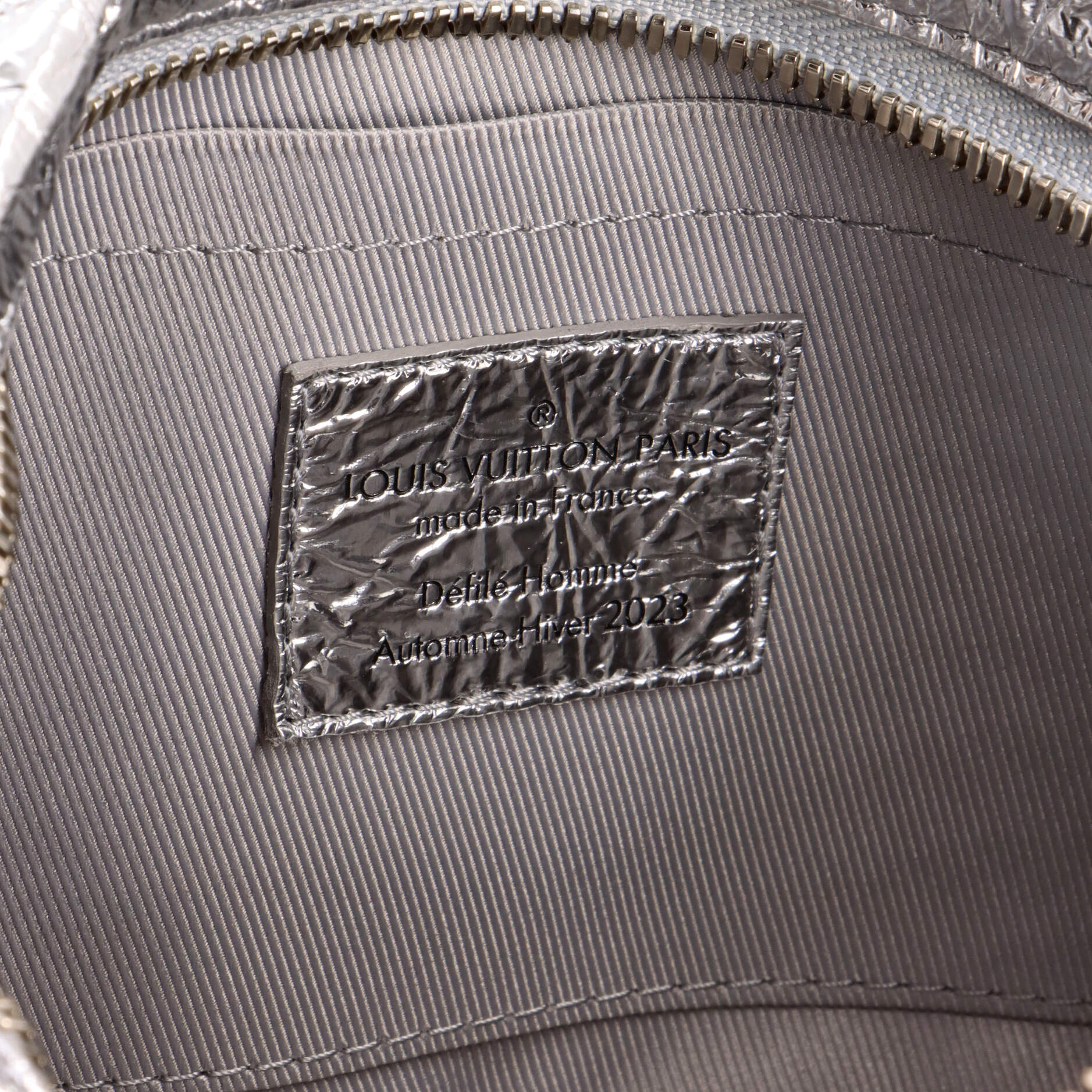 Soft Trunk Bag Crushed Metallic Calfskin Leather Mini
