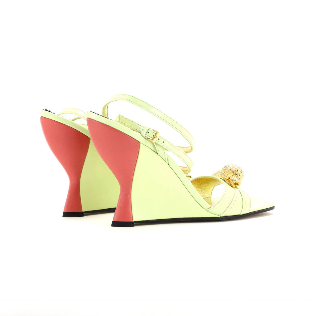 Women's Snake Head Wedge Sandals Leather