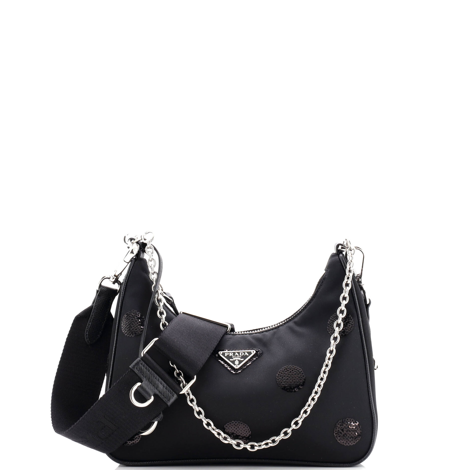 Re-Edition 2005 Shoulder Bag Sequin Embellished Tessuto Small