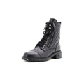 Women's CC Zip Up Combat Boots Quilted Leather