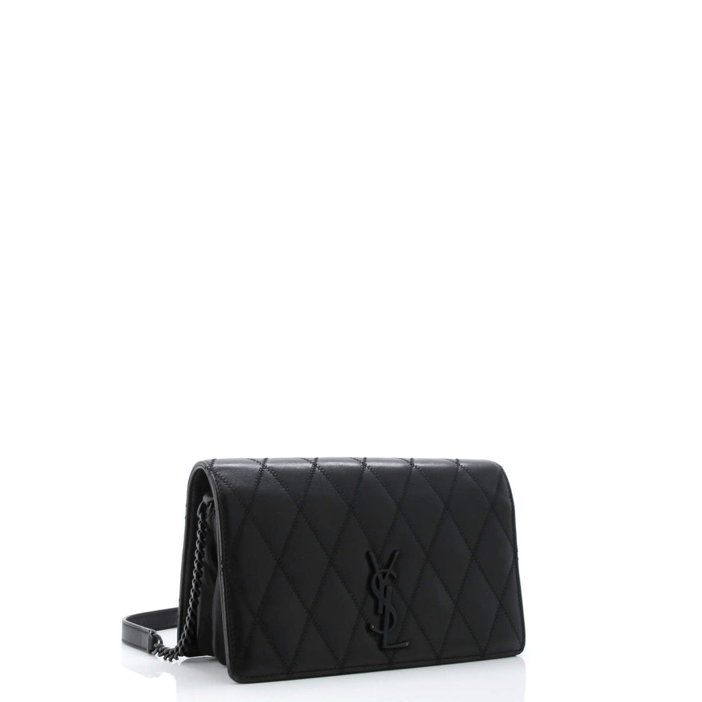 Angie Chain Shoulder Bag Quilted Leather Small