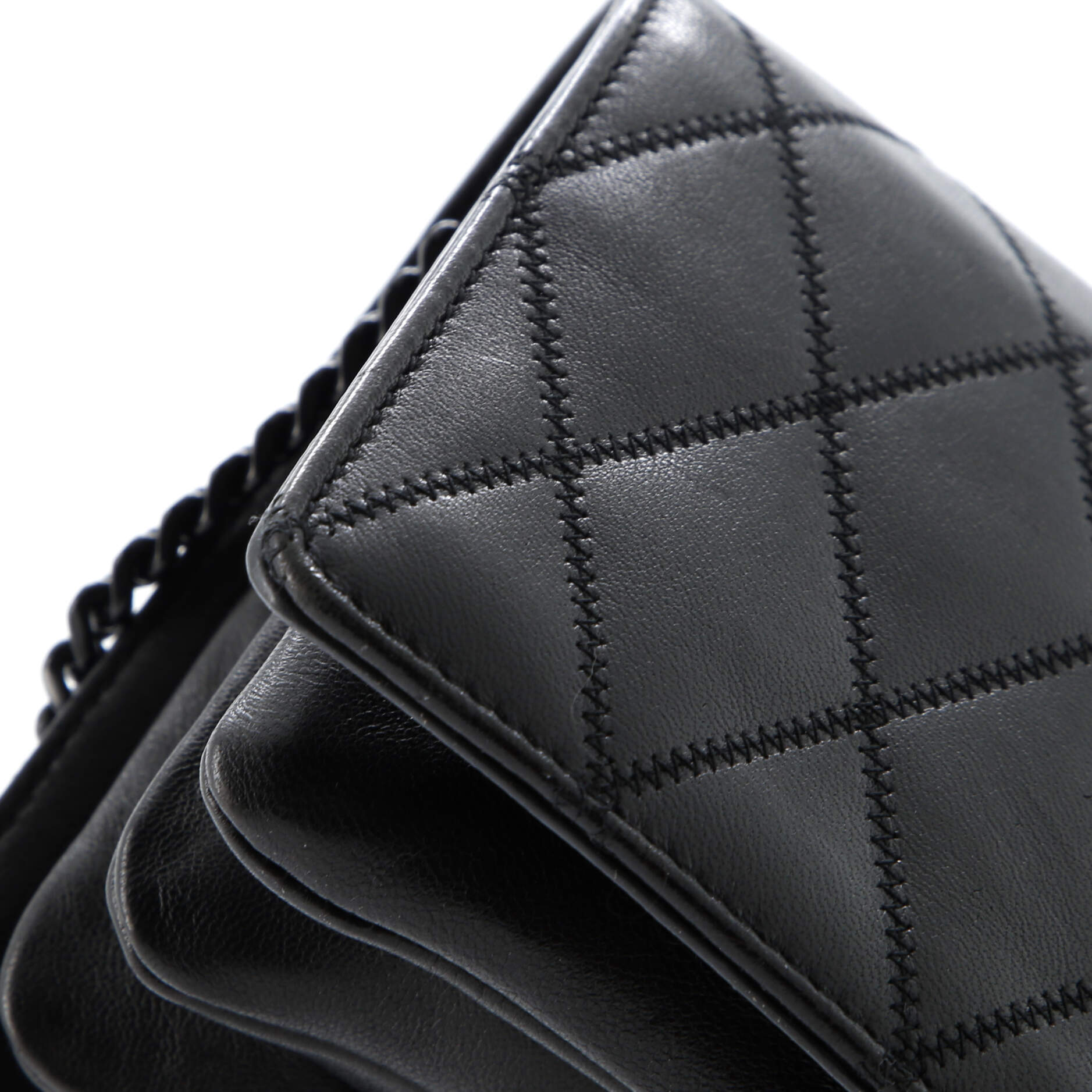 Angie Chain Shoulder Bag Quilted Leather Small