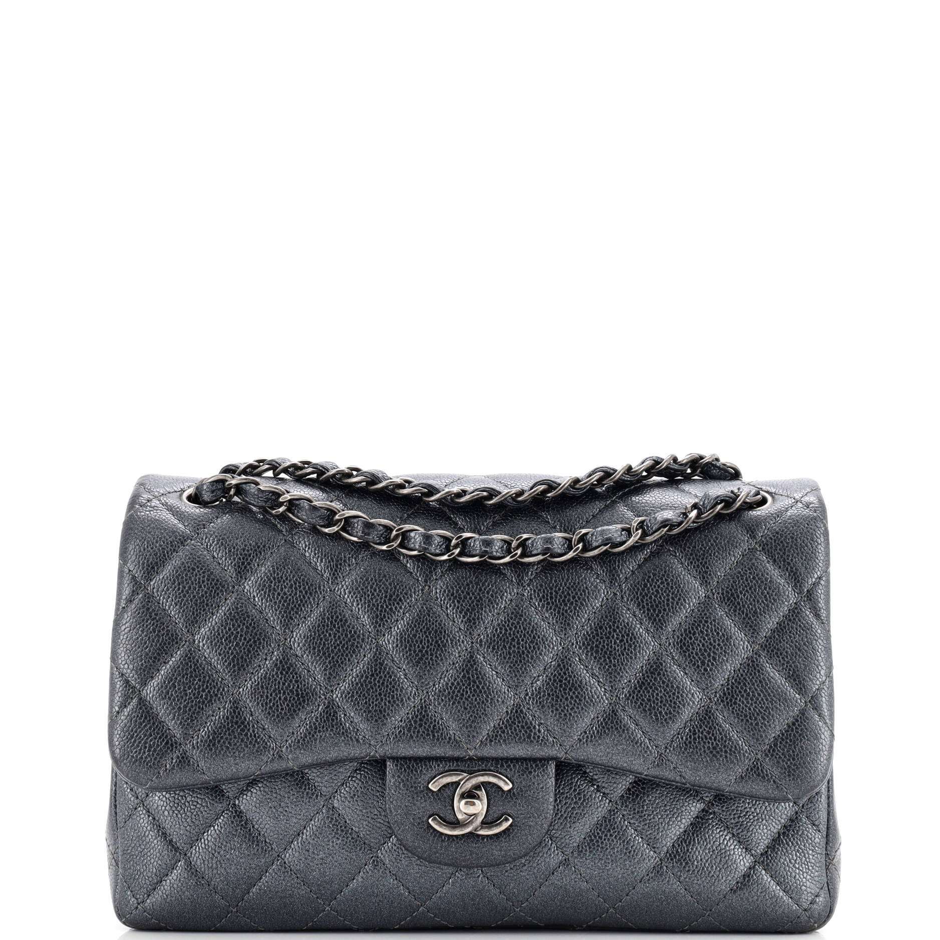 Classic Double Flap Bag Quilted Caviar Jumbo