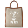 Vertical Cabas Tote Printed Canvas and Leather Small