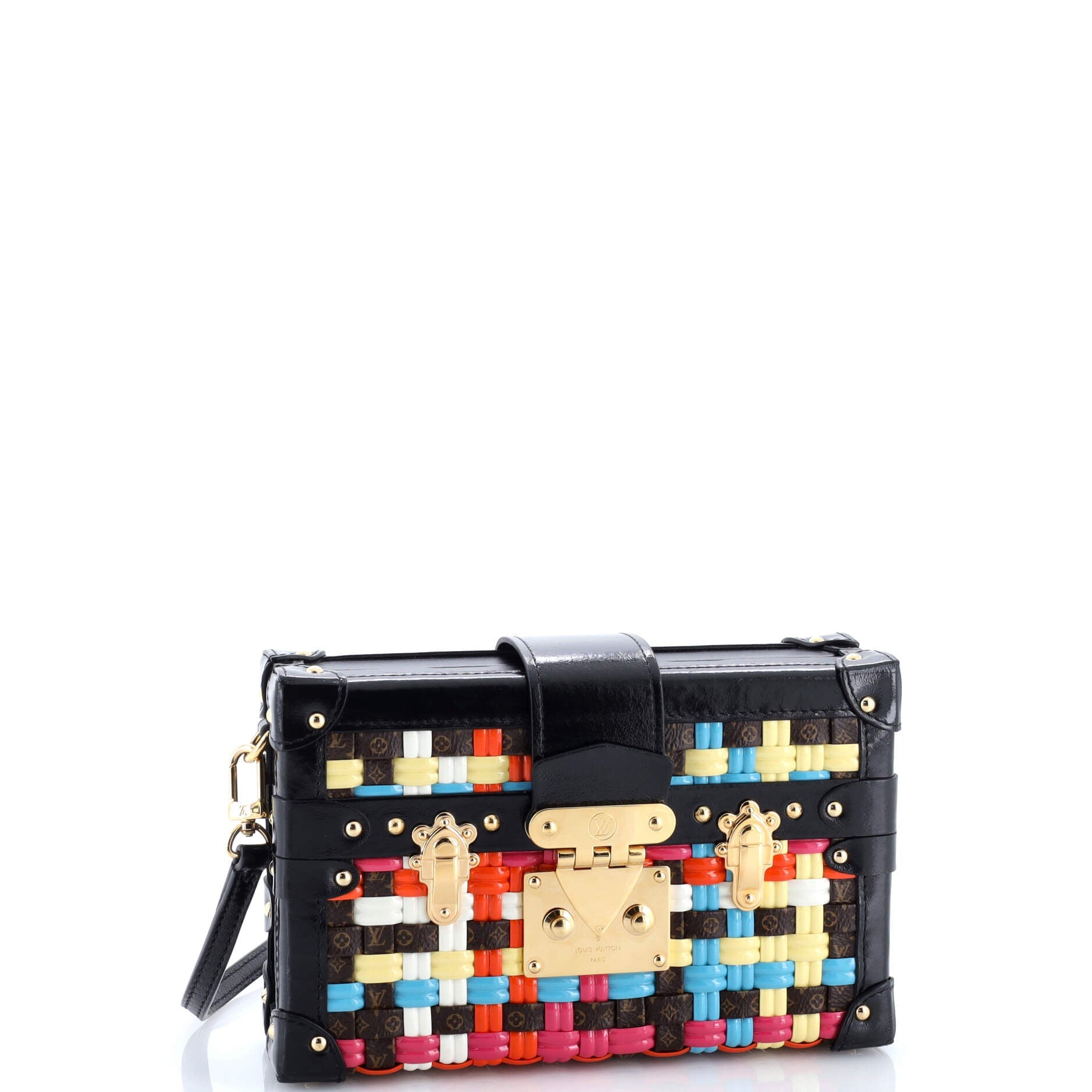 Petite Malle Handbag Limited Edition LV Cafe Woven Canvas