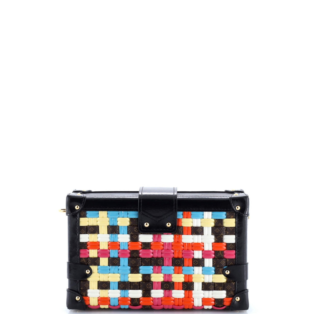 Petite Malle Handbag Limited Edition LV Cafe Woven Canvas