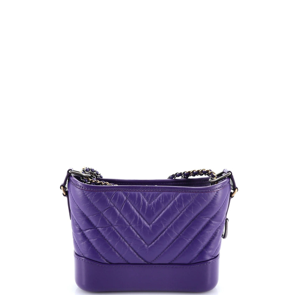 Gabrielle Hobo Chevron Aged Calfskin Small