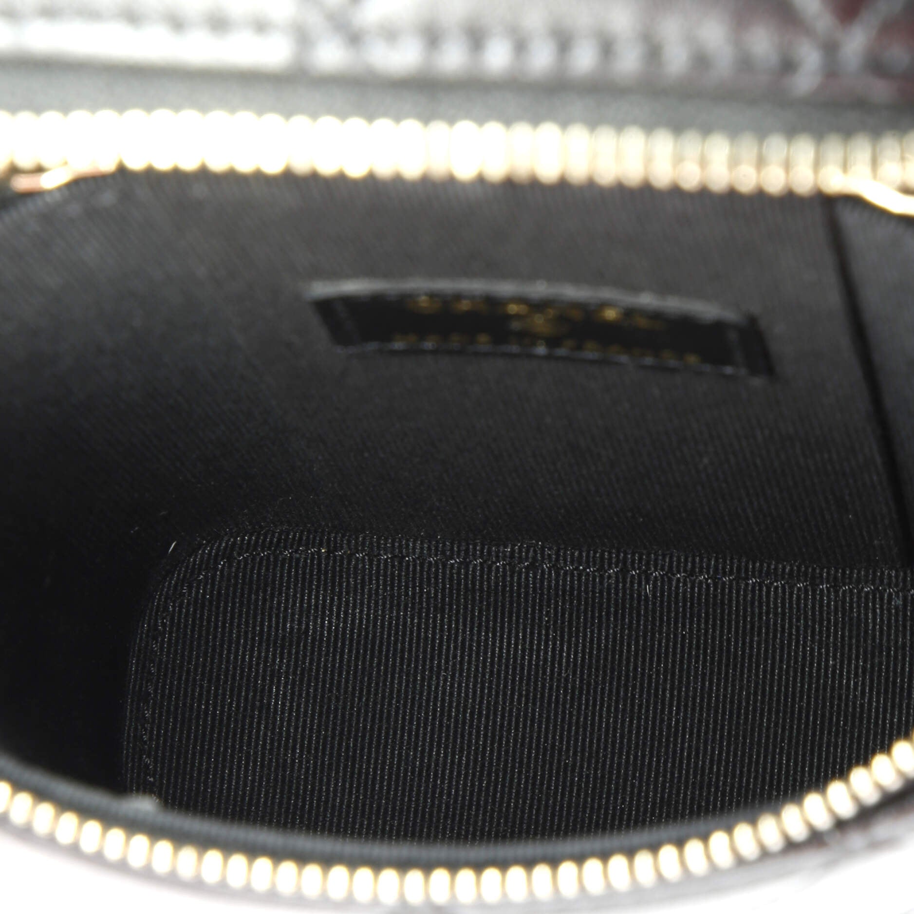 Classic Vanity Top Handle Phone Holder with Chain Quilted Lambskin
