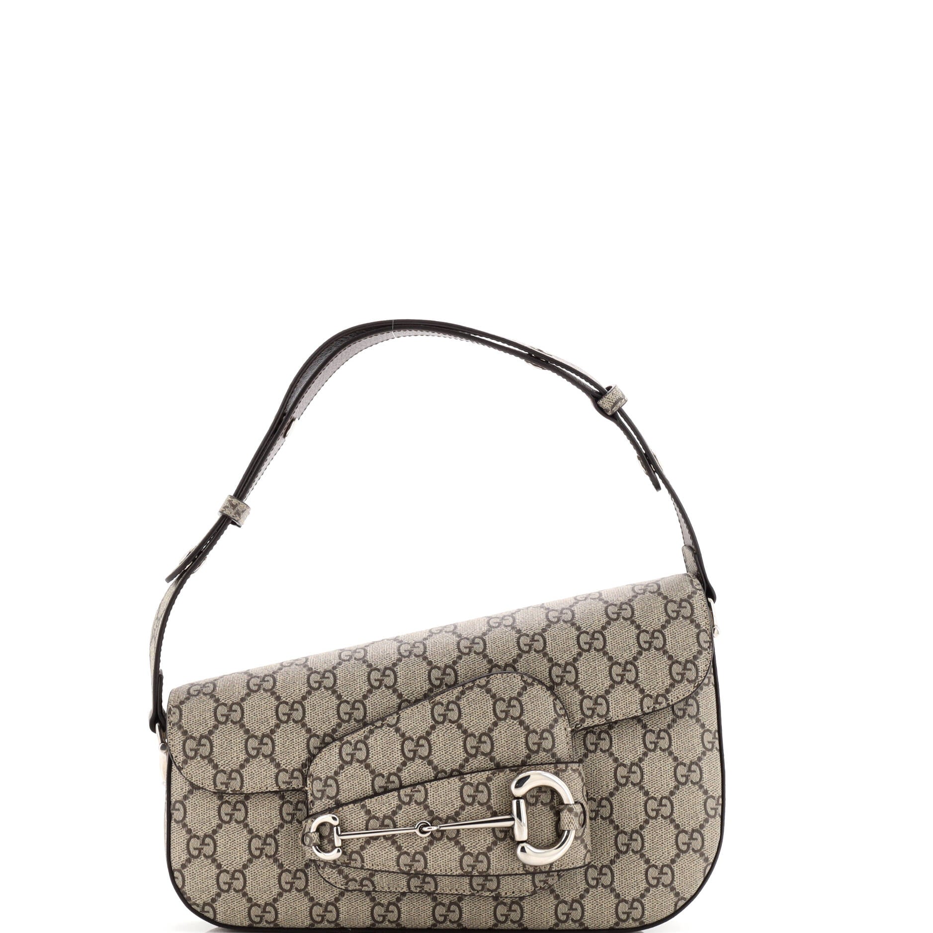 Horsebit 1955 Asymmetric Shoulder Bag GG Coated Canvas Small