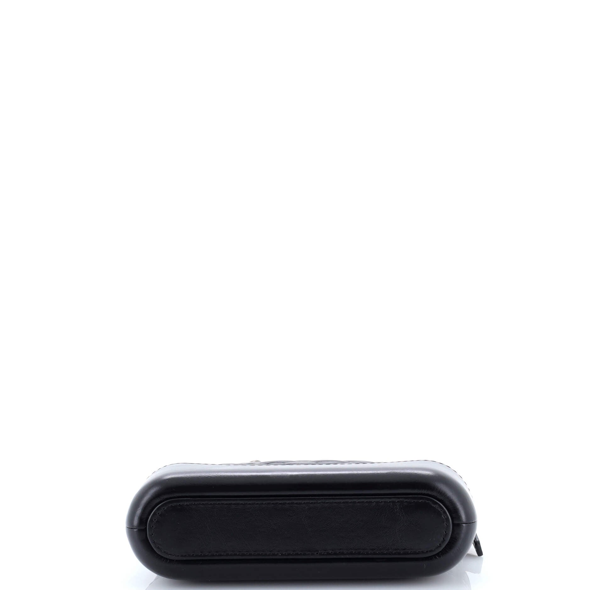 Gabrielle Double Zip Clutch with Chain Quilted Aged Calfskin