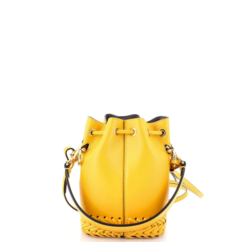 Mon Tresor Bucket Bag Leather with Whipstitch Detail Mini